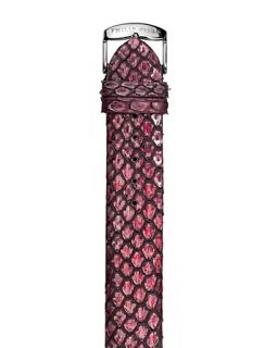 Philip Stein Dark Pink Snake Watch Strap, 20mm