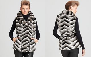 Maximilian 26 Rabbit Fur Vest with Notch Collar_2