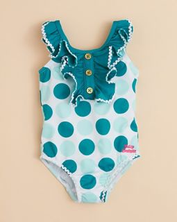 Girls Dot & Ruffle Swimsuit   Sizes 3 24 Months
