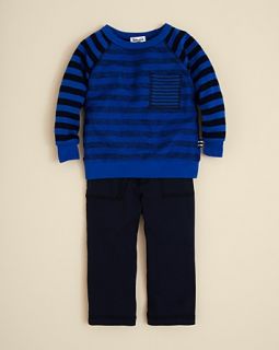 Infant Boys Reverse Stripe Sweatshirt & Pant Set   Sizes 3 24 Months