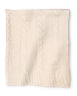 Bloomies Baby Cableknit Cashmere Blanket   33 x 27