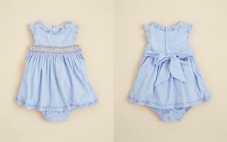 Hartstrings Infant Girls Seersucker Dress & Bloomer Set   Sizes 0 12