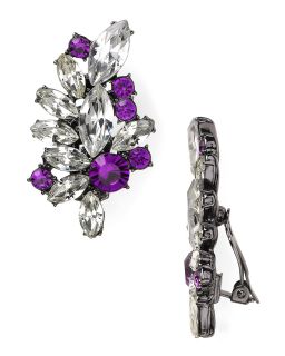 aqua rocker cluster stone earrings price $ 30 00 color white purple
