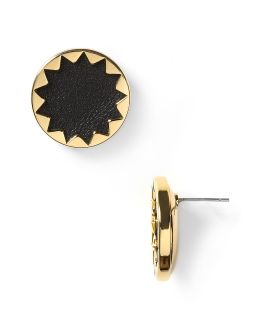 leather button earrings price $ 30 00 color gold quantity 1 2 3 4 5