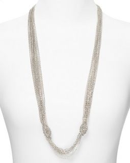Aqua Knotted Chain Necklace, 32