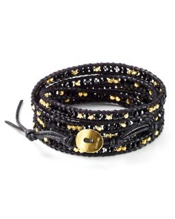 Chan Luu Embellished Leather Wrap Bracelet