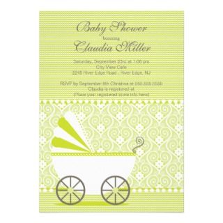 Modern Baby Carriage Baby Shower Invitation