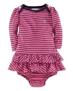girls striped ruffle dress sizes 3 9 months orig $ 39 50 sale $ 23 70