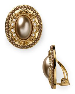 carolee oval button earrings price $ 38 00 color gold quantity 1 2 3 4