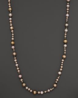 Champagne Cultured Freshwater Pearls and Pyrite Endless Necklace, 40