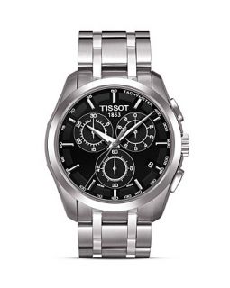 Tissot Couturier Mens Black Chronograph Stainless Steel Watch, 41mm