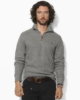 Polo Ralph Lauren Long Sleeved Cotton Half Zip Mockneck Sweater