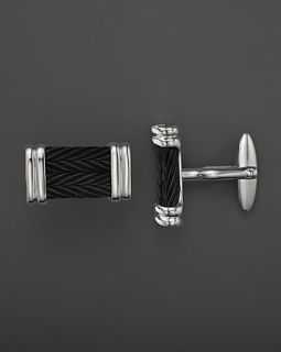 Charriol Gentlemens Collection Black Nautical Cable Cufflinks
