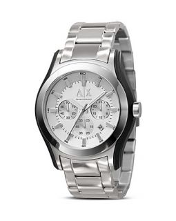 Armani Exchange Round White Dial Watch, 45 mm