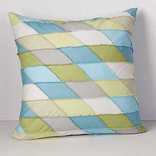 Sky Vinca Diagonal Patchwork Decorative Pillow, 20 x 20
