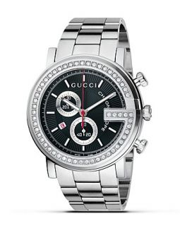 Chrono Collection Stainless Steel and Black/Diamond Dial, 44 mm