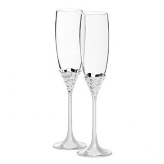 Vera Wang Wedgwood Vera Lace Bouquet Toasting Champagne Flute, Pair