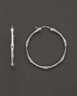 Gucci Sterling Silver And Bamboo Hoop Earrings