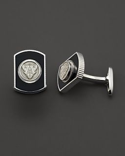 Gucci Sterling Silver And Enamel Dogtag Cuff Links