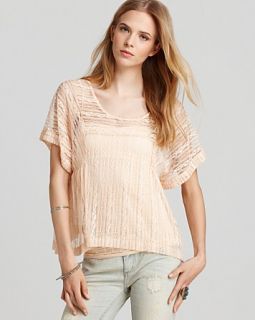 free people top lace boxy price $ 78 00 color peach tea size select