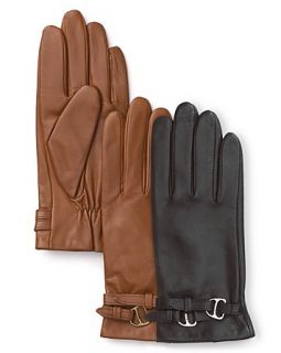 lauren ralph lauren leather d ring gloves orig $ 78 00 sale $ 54 60