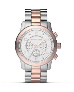 Michael Kors Ladies Silver and Rose Sport Watch, 45mm