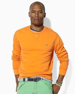 fleece crewneck price $ 98 00 color resort orange size select size l m