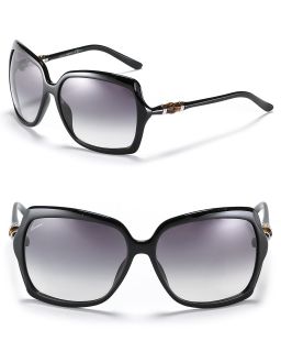 Gucci Oversized Sunglasses with Bamboo Temple Treatment