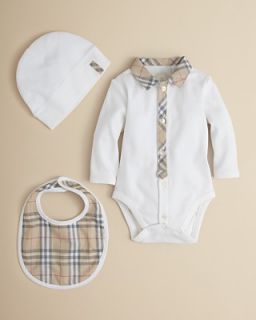 Burberry Infant Boys’ Bodysuit, Hat & Bib Set – Sizes 1 18 Months