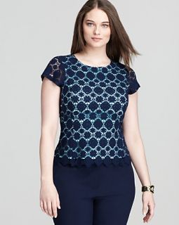 vince camuto plus embroidered lace top price $ 144 00 color blue night