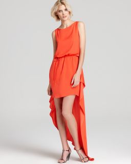 bcbgmaxazria dress high low maxi price $ 198 00 color bright poppy