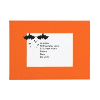 Halloween invitation envelopes   vampire bats