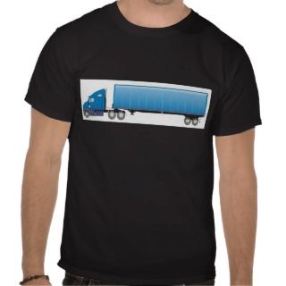 Semi Truck Trailer Blue T Shirt