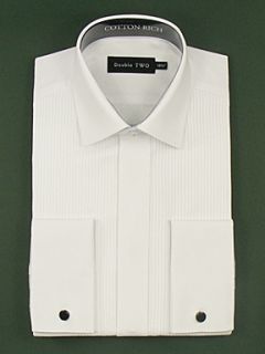 Double TWO Ribbed pique dress shirt White   