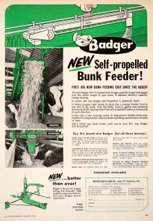 1966 Ad Badger Northland Kaukauna Wisconsin Silo Unloader Bunk Feeder