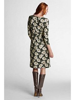 Lands End Women`s floral print crepe jersey wrap dress Green   House