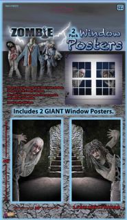 Zombie Window Posters Covers Halloween Party Prop Decoration 30 x