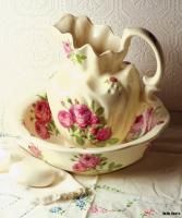 Victorian Rose Pitcher and Bowl Set