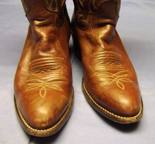 Beautiful Pair of Justin Brown Leather Ladies Cowboy Western Boots Sz