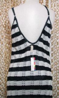 Womens Black White Striped Knit Kayla Maxi Dress New $165 Sz M