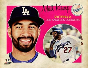 Matt Kemp Retro Supercard Vintage Style La Dodgers Poster Print