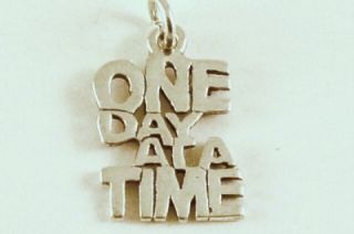 One Day at A Time Charm Pendant 925 Sterling Silver 