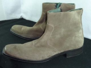 Mens Kenneth Cole New York Mens Suede Brown Zipper Boots 14 M