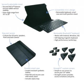 Kensington Case Keyboard KeyFolio Pro 2 Universal 10 Tablet Bluetooth