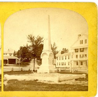 French Keene NH Stereoview Soldiers Monument Fitzwilliam NH 1872