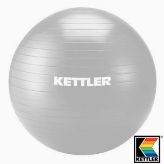 Kettler Fitness Gym Exercise Yoga Ball 65cm Silver Pump