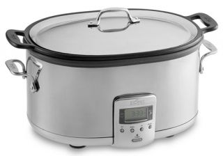 All Clad 7 Qt Stainless s Electric Deluxe Slow Cooker w Cast Aluminum