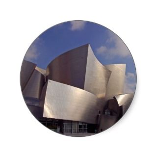 Walt Disney Concert Hall In Los Angeles Round Stickers