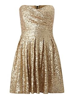 tfnc Sweetheart sequin puff skirt dress Gold   
