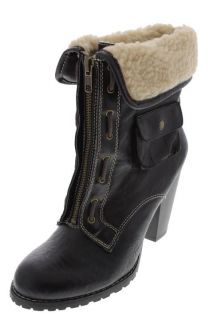 Kensie Girl New Ramina Brown Fold Over Heels Ankle Boots Booties Shoes
